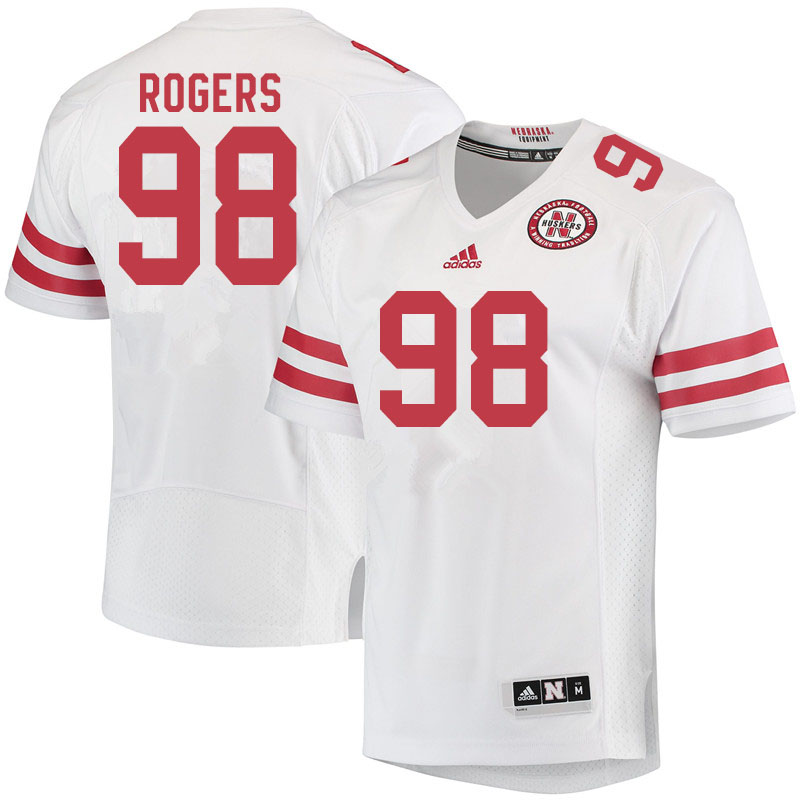 Men #98 Casey Rogers Nebraska Cornhuskers College Football Jerseys Sale-White
